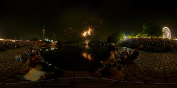 Fireworks in Munich panorama